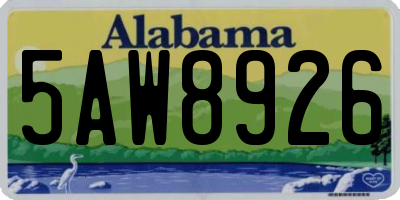 AL license plate 5AW8926