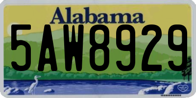 AL license plate 5AW8929
