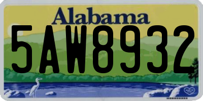AL license plate 5AW8932
