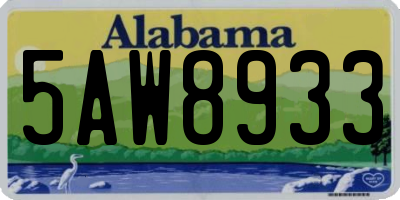 AL license plate 5AW8933