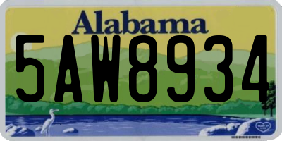 AL license plate 5AW8934