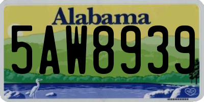 AL license plate 5AW8939