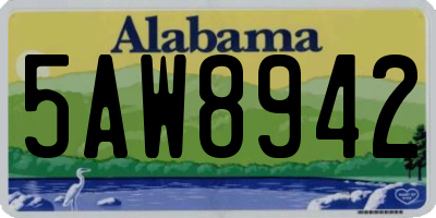 AL license plate 5AW8942