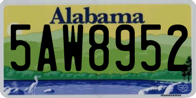 AL license plate 5AW8952