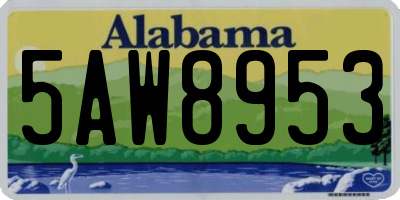 AL license plate 5AW8953