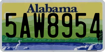AL license plate 5AW8954