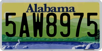 AL license plate 5AW8975