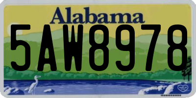 AL license plate 5AW8978