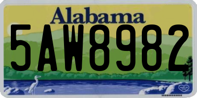 AL license plate 5AW8982