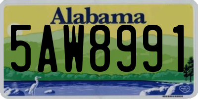 AL license plate 5AW8991