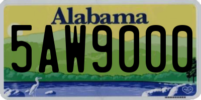 AL license plate 5AW9000