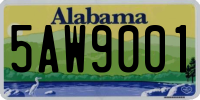 AL license plate 5AW9001