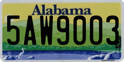 AL license plate 5AW9003