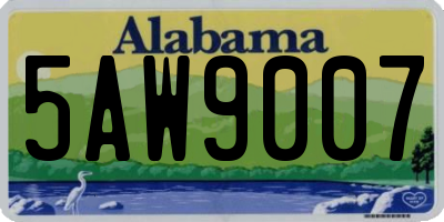AL license plate 5AW9007