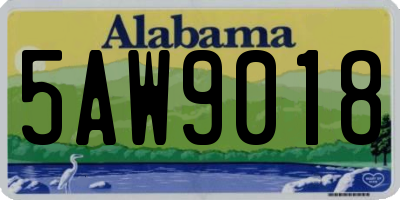 AL license plate 5AW9018