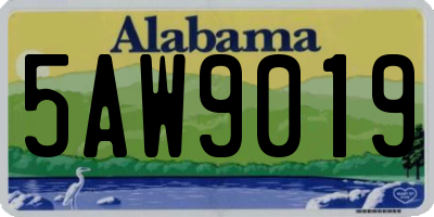 AL license plate 5AW9019