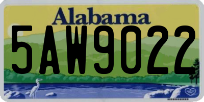 AL license plate 5AW9022