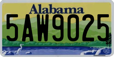 AL license plate 5AW9025