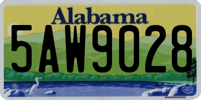 AL license plate 5AW9028