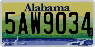 AL license plate 5AW9034
