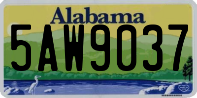 AL license plate 5AW9037