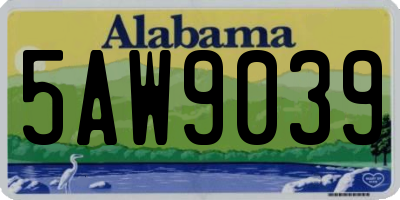 AL license plate 5AW9039