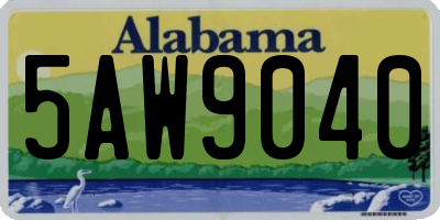 AL license plate 5AW9040