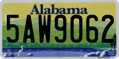 AL license plate 5AW9062