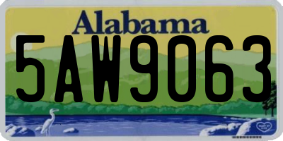 AL license plate 5AW9063