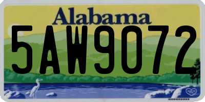 AL license plate 5AW9072