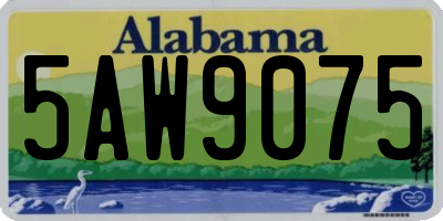 AL license plate 5AW9075