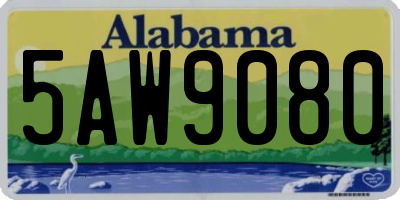 AL license plate 5AW9080