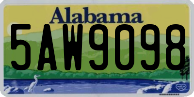 AL license plate 5AW9098