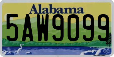 AL license plate 5AW9099