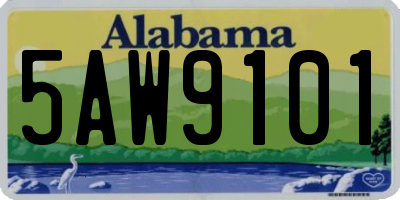 AL license plate 5AW9101
