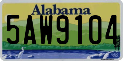 AL license plate 5AW9104