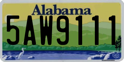 AL license plate 5AW9111