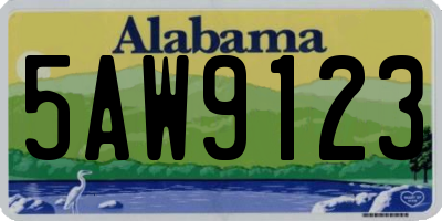 AL license plate 5AW9123