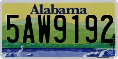 AL license plate 5AW9192