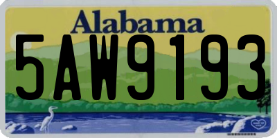 AL license plate 5AW9193
