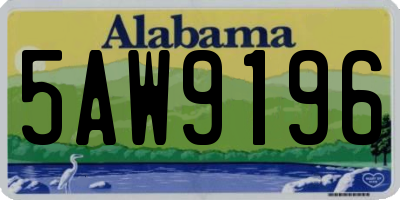 AL license plate 5AW9196