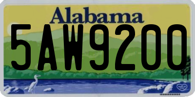 AL license plate 5AW9200