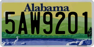 AL license plate 5AW9201