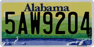 AL license plate 5AW9204