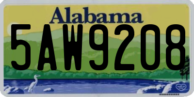 AL license plate 5AW9208