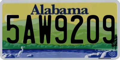 AL license plate 5AW9209