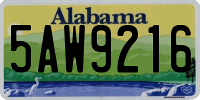 AL license plate 5AW9216