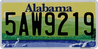 AL license plate 5AW9219
