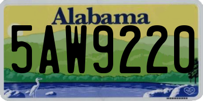 AL license plate 5AW9220