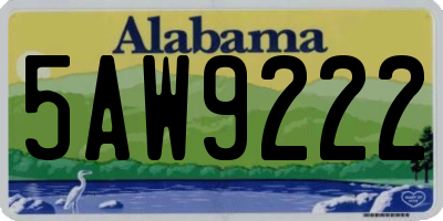 AL license plate 5AW9222